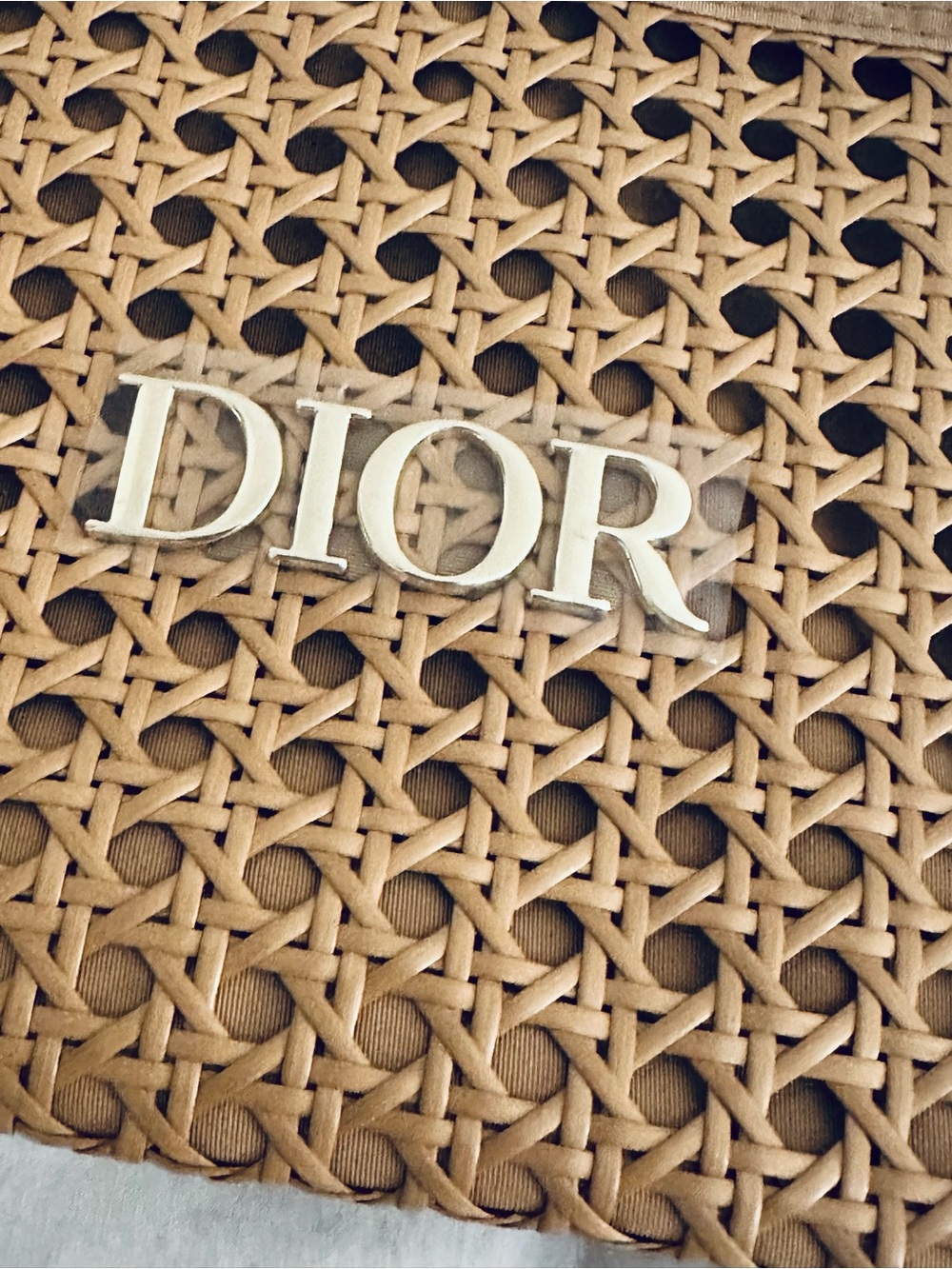 Dior Authentic VIP GWP Rattan Clutch with Gold CD Zipper Pull